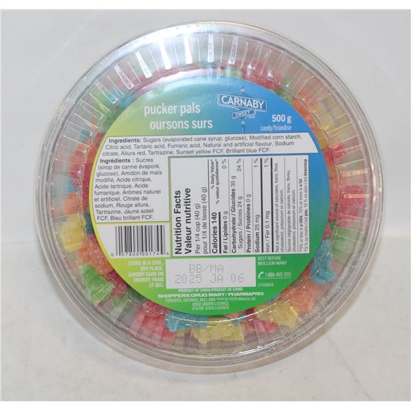 CASE OF 8 TUBS CARNEY SWEET PUCKERS PAL