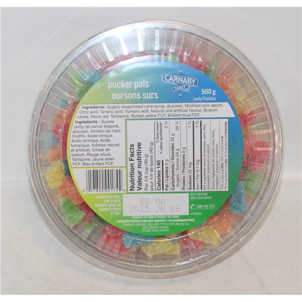 CASE OF 8 TUBS CARNEY SWEET PUCKERS PAL