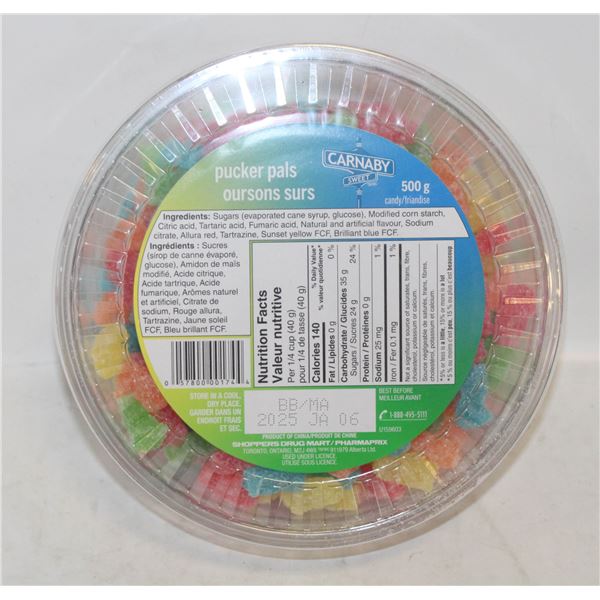 CASE OF 8 TUBS CARNEY SWEET PUCKERS PAL