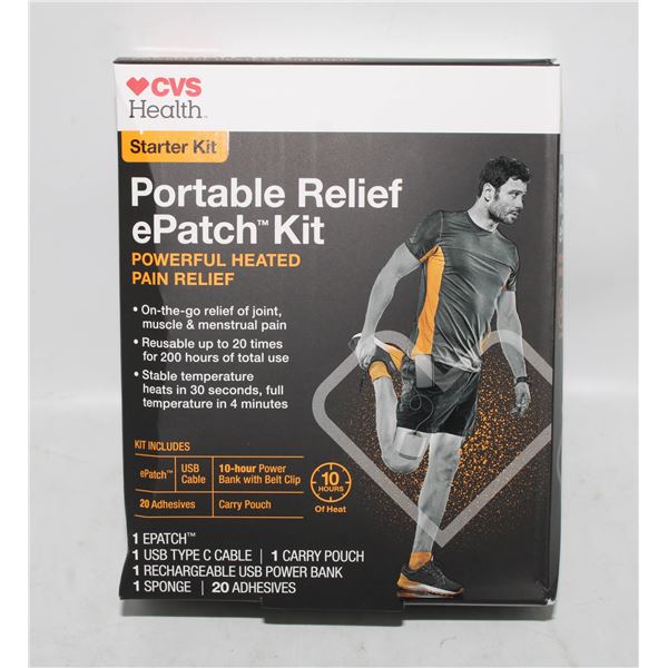 BRAND NEW CVS HEALTH PORTABLE RELIEF EPATCH KIT