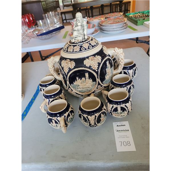 Vintage Marzi & Remy Cobalt Tureen Punch Set A