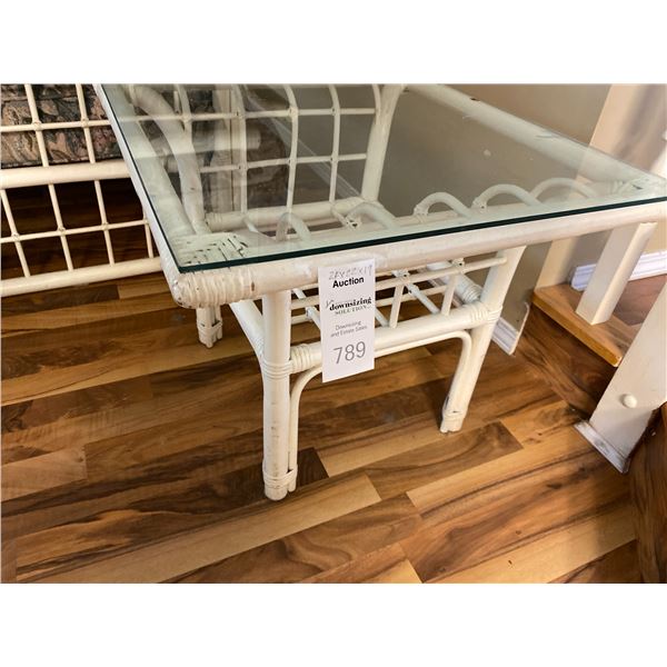 Wicker & Glass Side Table C