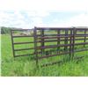 Image 2 : (4) 30ft 5 Bar Metal Self Standing Corral Panels, 1 with a 