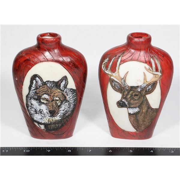 2 ANIMAL THEMES VASES ( SMALL)