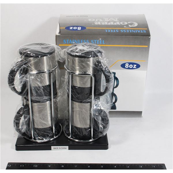 STAINLESS STEEL COFFEE MUG SET NEW