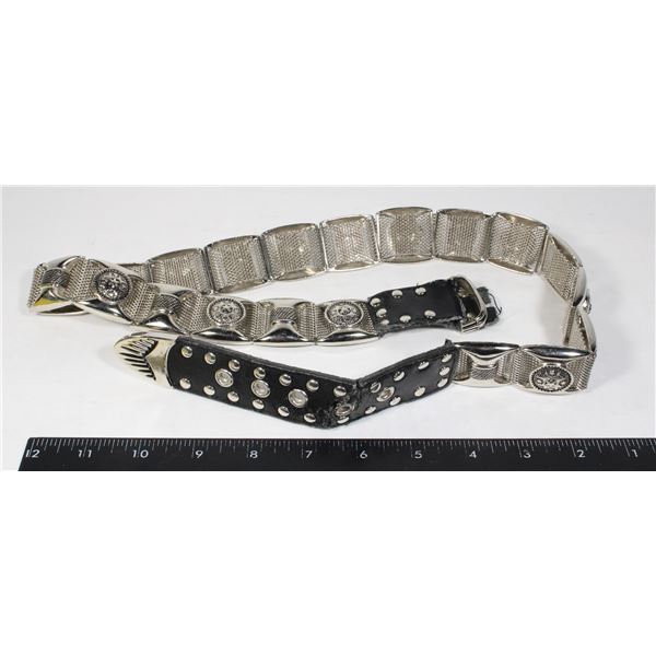 LEATHER AND METAL BELT