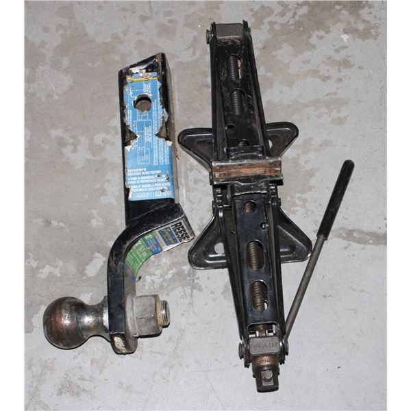 2 INCH BALL HITCH AND SMALL CAR JACK