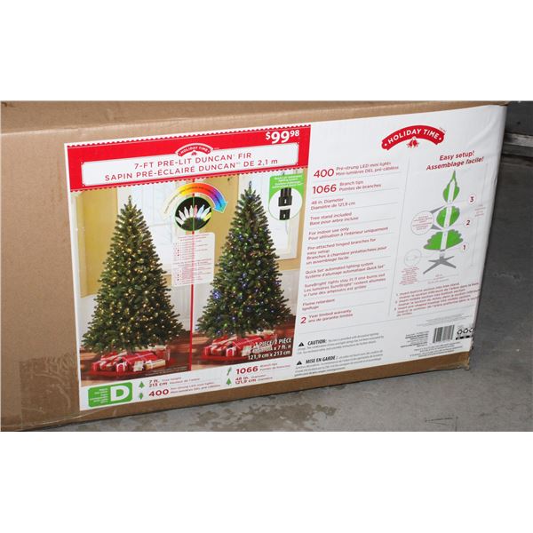 7 FOOT PRE LIT DUNCAN FIR CHRISTMAS TREE