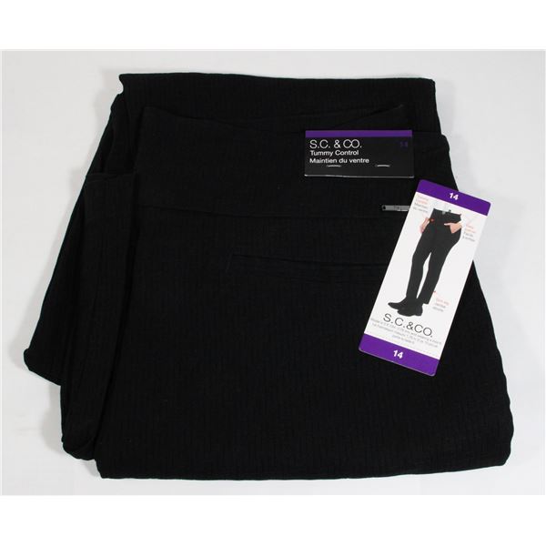 SIZE 14 S.C&CO PANTS BLACK NEW