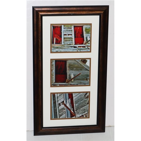 23" X 16" OWL AT THE BARN PICTURE SET