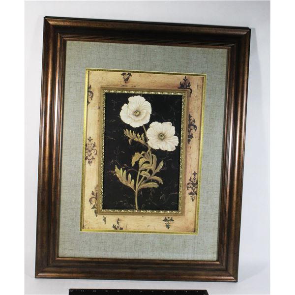 FRAMED UNDER GLASS FLOWER THEME WALL ART