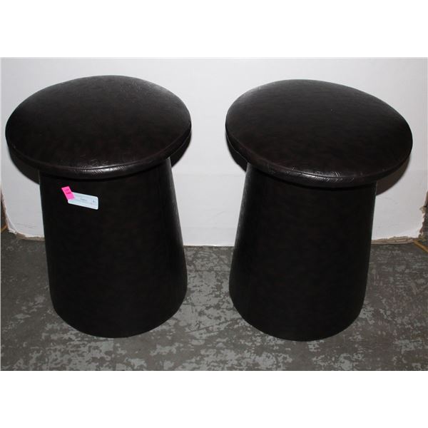 TWO COVERED STOOLS, APPROX. 19" TALL