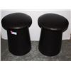 Image 1 : TWO COVERED STOOLS, APPROX. 19" TALL