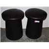 Image 1 : TWO COVERED STOOLS, APPROX. 19" TALL