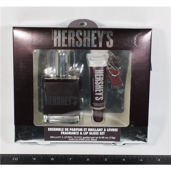 NEW HERSHEY'S CHOCOLATE FRAGRANCE & LIP GLOSS SET