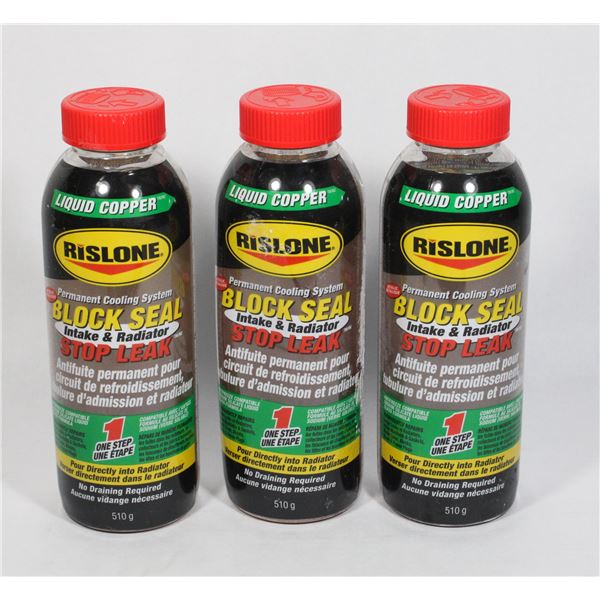 THREE BOTTLES OF RISLONE LIQUID COPPER PERMANENT
