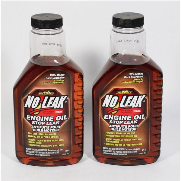 TWO BOTTLES OF NO LEAK ENGINE OIL STOP LEAK