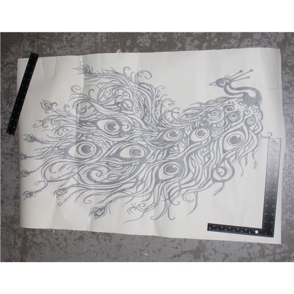 LARGE PEACOCK WALL DECAL