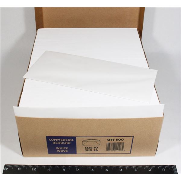 CASE OF COMMERCIAL REGULAR WHITE ENVELOPES