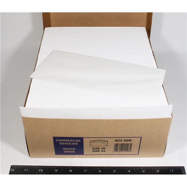 CASE OF COMMERCIAL REGULAR WHITE ENVELOPES