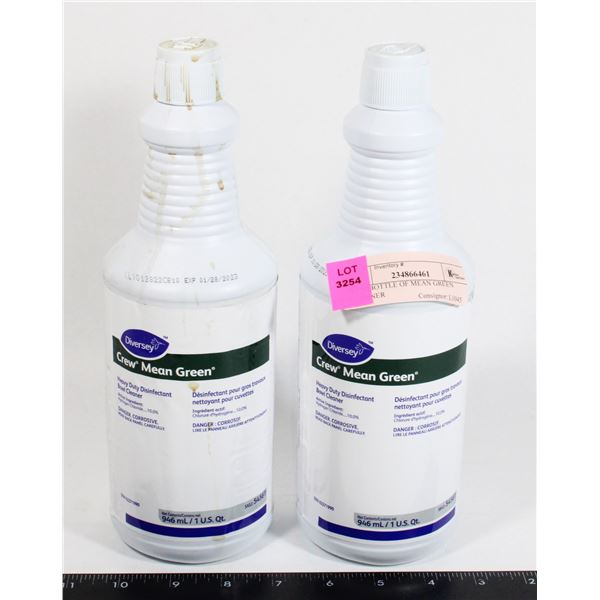 TWO BOTTLE OF MEAN GREEN CLEANER