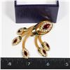Image 1 : BROCHE/ DECORATIVE PIN WITH RUBY LOOK GEMS