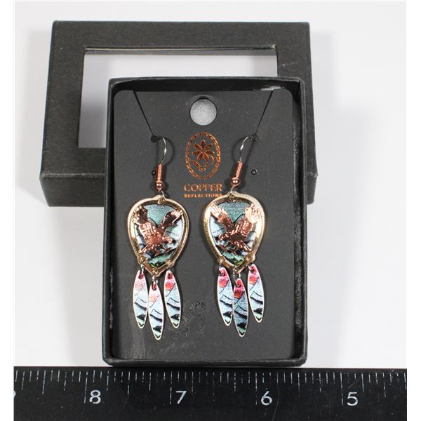 COPPER REFLECTIONS EARRINGS WITH EAGLES