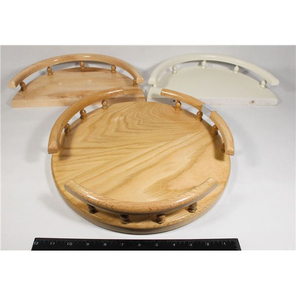 HAND MADE WOOD SHELVES AND CONDIMENT HOLDER