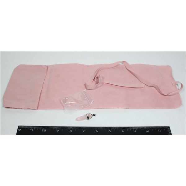 NEW PINK FABRIC TAROT CARD SATCHEL AND PENDANT