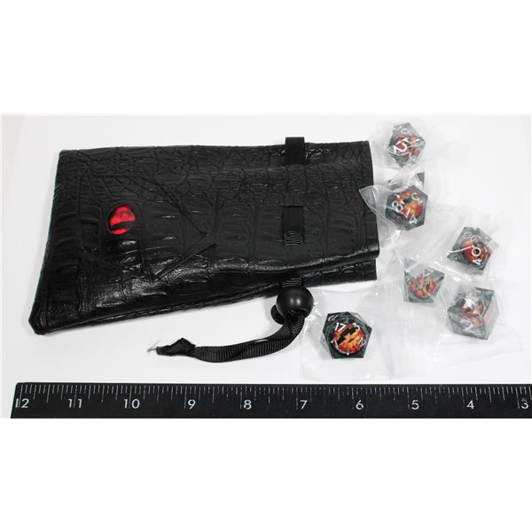 NEW 7PC POLYHEDRAL FLOATING DRAGON EYE DICE SET IN