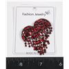 Image 1 : NEW TASSEL BLEEDING RHINESTONE HEART BROOCH