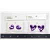 Image 1 : 2 NEW PAIRS PURPLE OF HEART DESIGN STUD EARRINGS