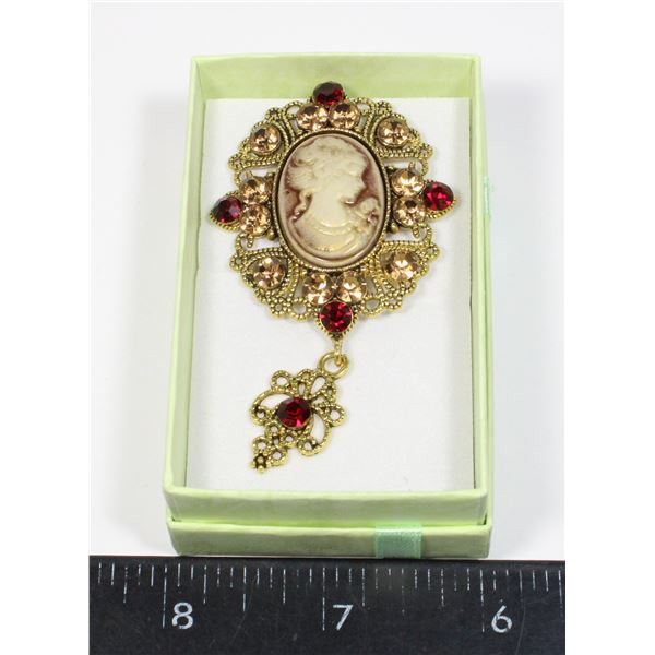 NEW CAMEO STYLE LIGHTWEIGHT RHINESTONE ACCENT