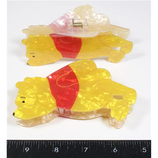 2 NEW WNNIE THR POOH THEME CLAW CLIP HAIR