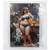 Image 1 : NEW BLACK FLOWER BIKINI PIN UP GIRL METAL SIGN