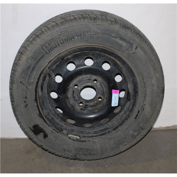 MOTOMASTER 185/70R14 TIRE ON 4 BOLT RIM