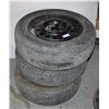 Image 1 : SET OF 3 TIRES ON RIMS. TIRES ARE TIGER CLAW