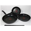 Image 1 : T-FAL 3PC FRYING PAN SET. LARGEST PAN IS 11"