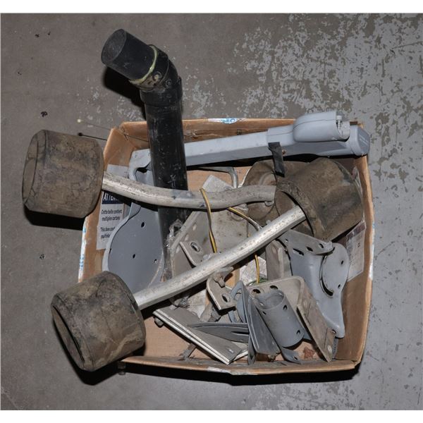 LOT OF MISC METAL INCL. SET OF WHEELS FOR