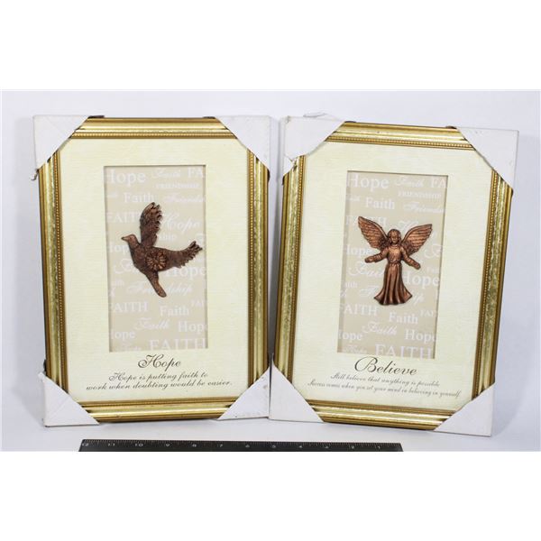 TWO RELIGIOUS WALL ART PIECES, EACH APPROX