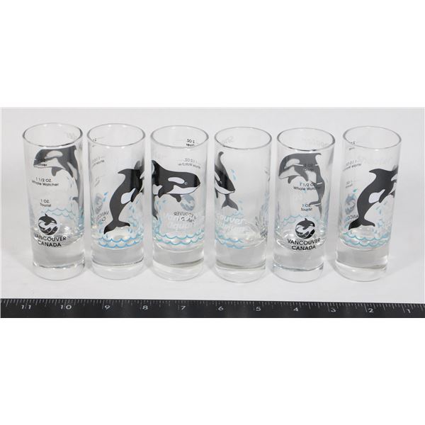 LOT OF 6 COLLECTIBLE SHOT GLASSES