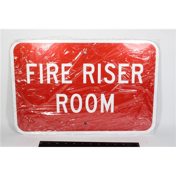 NEW ALUMINUM FIRE RISER ROOM SIGN