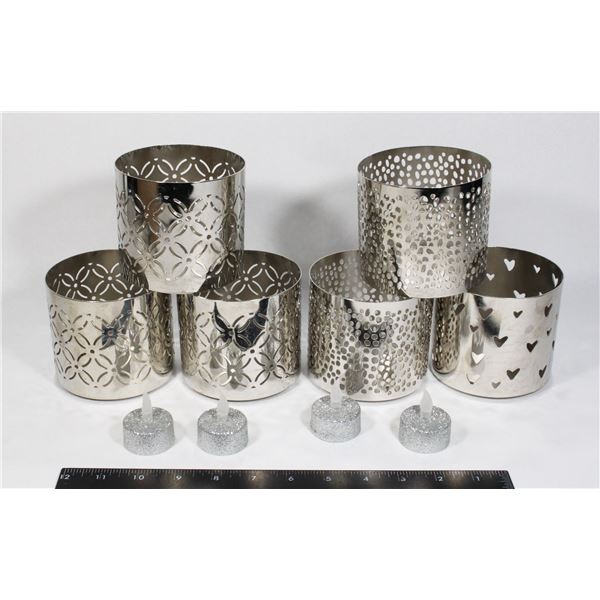 BUNDLE OF CANDLE HOLDERS WITH SOME BATTERY