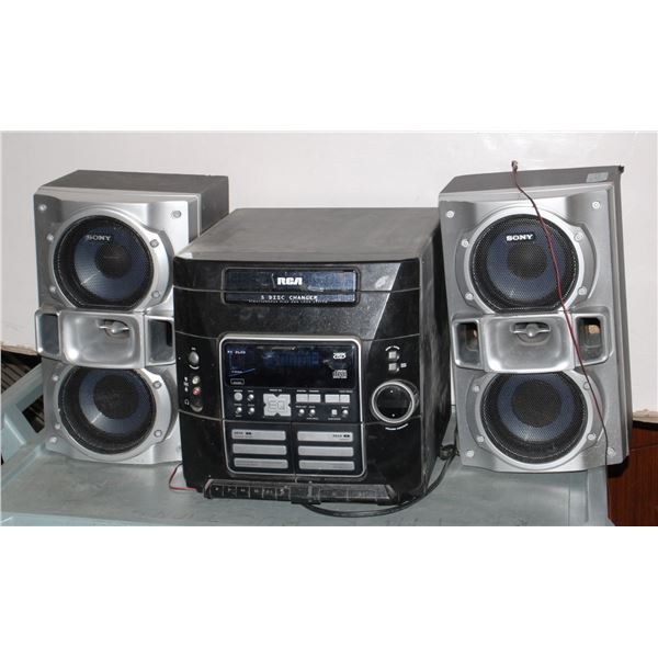 RCA 5 CD/ TAPE/ FM RADIO STEREO WITH TWO SONY