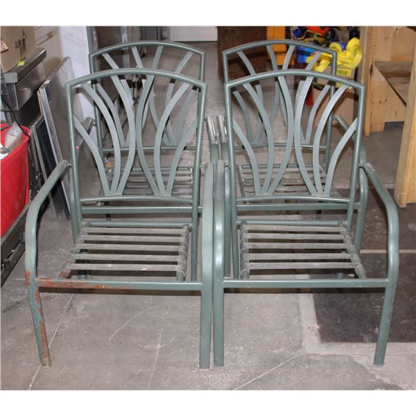 LOT OF 4 MATCHING METAL PATIO CHAIRS
