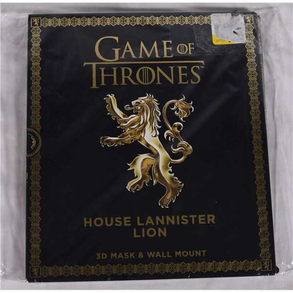 Collectible - Game of Thrones 3D Mask & Wall Mount - House Lannister Lion - New