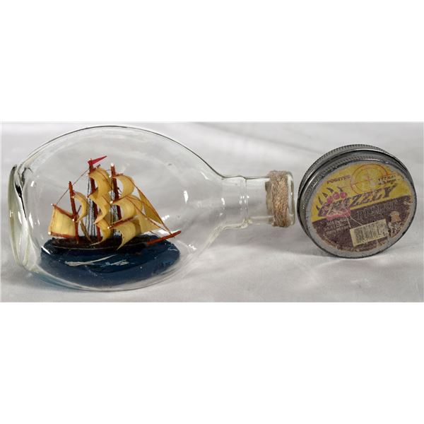 Collectibles - Ship in a Jar, Retro Pellet Tin