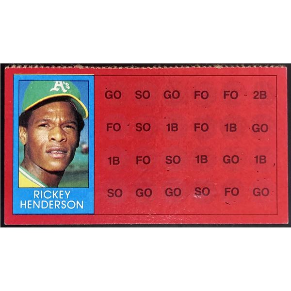 1981 TOPPS SCRATCH OFF GAME RICKEY HENDERSON (HOF)