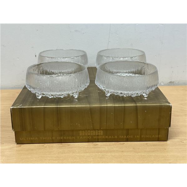 iittala Ultima Thule Tapio Wirkkala Footed Bowls - 4 in original box