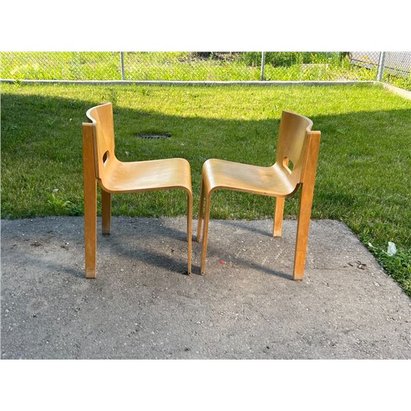 2 Vintage Bent Ply Bentwood Stacking